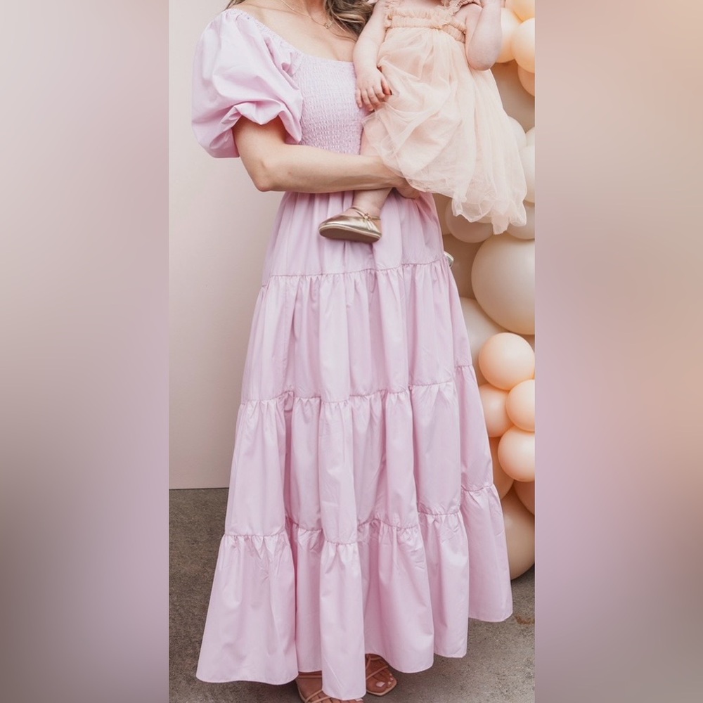 Pink long flowy dress